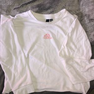 White Adidas long sleeve crop top